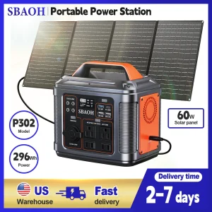 300W Portable Power Station, Camping Solar Gen.