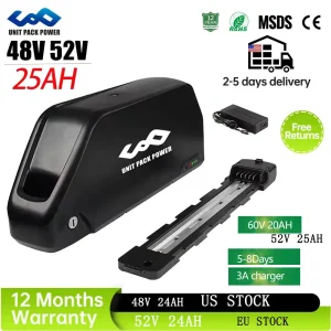 52V 25AH EBike Battery w/ Battery Pack For Scooter